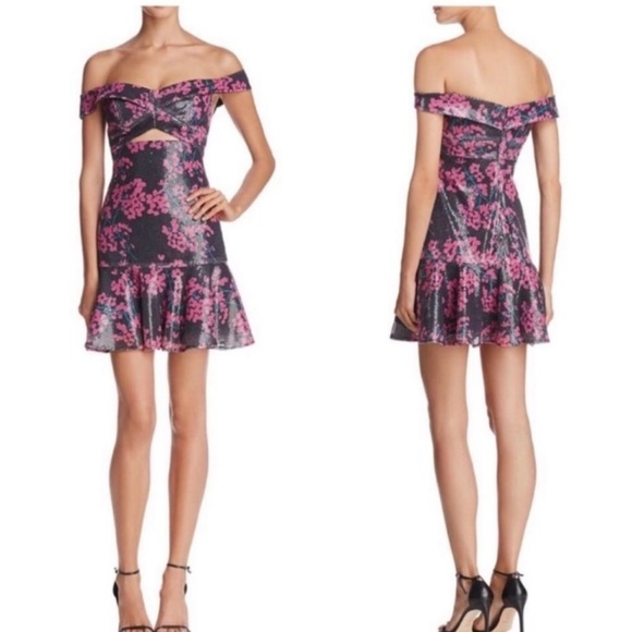 Wayf Janet Off-the-Shoulder Sequin Flounce Dress - Picture 2 of 15